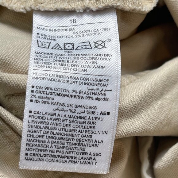 Old Navy Wide Leg Khaki Pants Women's Plus Size 18 Cotton Blend Pockets Cropped - Picture 7 of 10